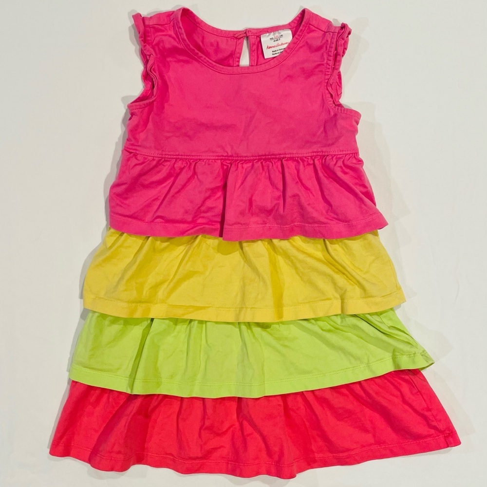 Hanna Andersson Dress Girls 6-7 120 cm Sleeveless Tiered Jumper Bakery Pink Tank
